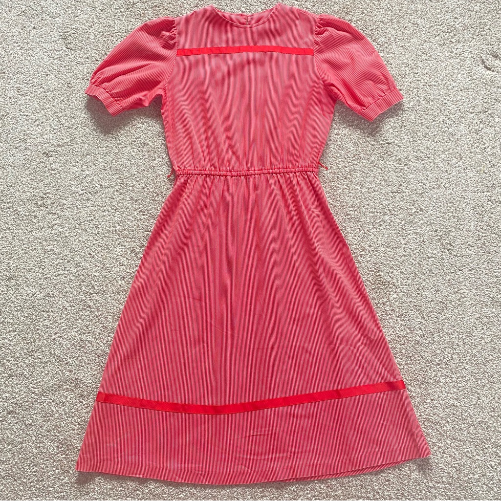 Vintage Miss Oops California Small Red  White Stripe Elastic Waist Strawberry